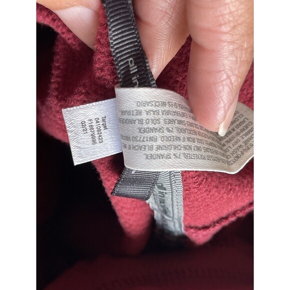 All in Motion 2XL Woven Fleece Maroon Jacket with Zipper Pockets Hood NWT - Picture 5 of 10